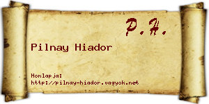 Pilnay Hiador névjegykártya